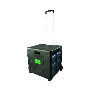 VFM+Folding+Container+Trolley+With+Lid+35kg+Capacity+Black%2FGrey+383360