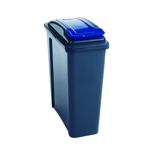VFM+Recycling+Bin+with+Lid+25+Litre+Blue+384286
