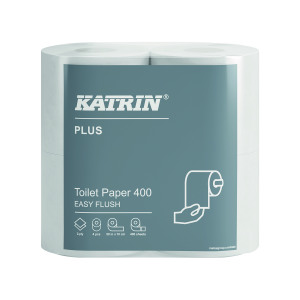 Katrin+Plus+Toilet+Roll+Easy+Flush+2-Ply+400+Sheet+White+%28Pack+of+20%29+82506