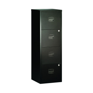 Bisley+4+Drawer+Home+Filing+Cabinet+A4+413x400x1282mm+Black+BY31003