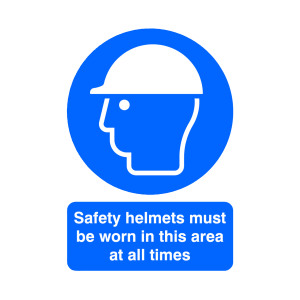 Safety+Sign+Safety+Helmets+Must+Be+Worn+PVC+A4+MA04650R