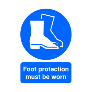 Safety+Sign+Foot+Protection+Must+be+Worn+A4+PVC+MA01450R