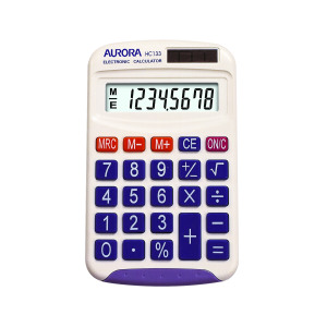 Aurora+HC133+Pocket+Calculator+White+HC133