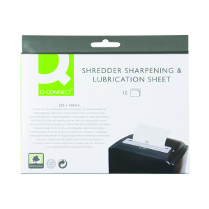 Q-Connect+Shredder+Sharpening+and+Lubrication+Sheet+220x150mm+%28Pack+of+12%29+KF18470
