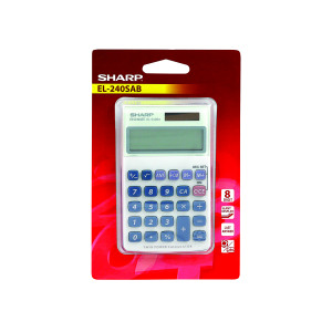 Sharp+Silver+8-Digit+Hand+Held+Pocket+Calculator+EL240SAB