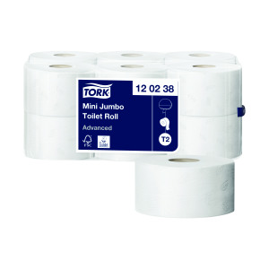 Tork+T2+Mini+Jumbo+Toilet+Roll+2-Ply+%2812+Pack%29+120238