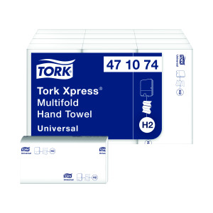 Tork+Xpress+Multifold+Hand+Towel+H2+White+250+Sheets+%28Pack+of+12%29+471074