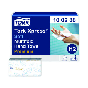 Tork+Xpress+Interfold+Hand+Towel+H2+White+110+Sheets+%28Pack+of+21%29+100288