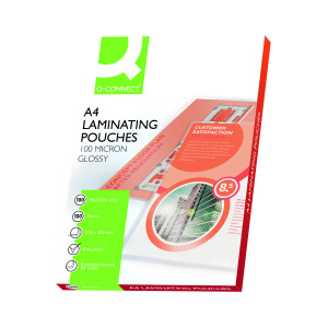 Q-Connect+A4+Laminating+Pouch+200+Micron+%28Pack+of+100%29+KF04115