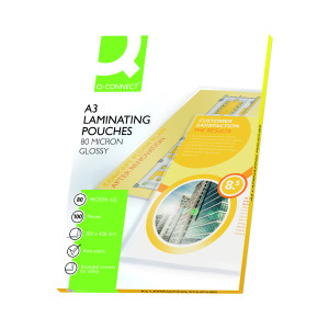 Q-Connect+A3+Laminating+Pouch+160+Micron+%28Pack+of+100%29+KF04122