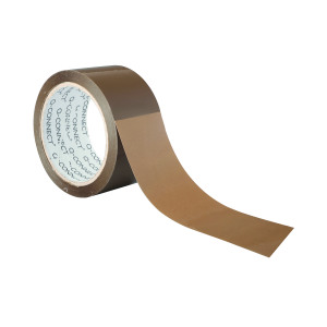 Q-Connect+Polypropylene+Packaging+Tape+50mmx66m+Brown+%286+Pack%29+KF27010