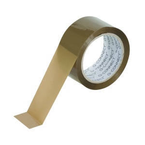 Q-Connect+Low+Noise+Polypropylene+Packaging+Tape+50mmx66m+Brown+%28Pack+of+6%29+KF04381