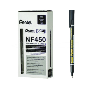 Pentel+Permanent+Marker+Extra+Fine+Black+%28Pack+of+12%29+NF450-A