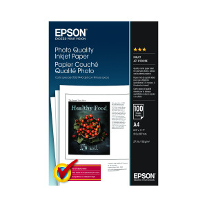 Epson+White+Photo+Inkjet+A4+Paper+102gsm+%28Pack+of+100%29+C13S041061