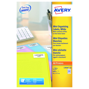 Avery+Laser+Mini+Labels+46mmx11.1mm+84+Per+Sheet+White+%288400+Pack%29+L7656-100
