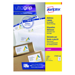 Avery+Ultragrip+Laser+Labels+99.1x33.9mm+White+%28Pack+of+8000%29+L7162-500