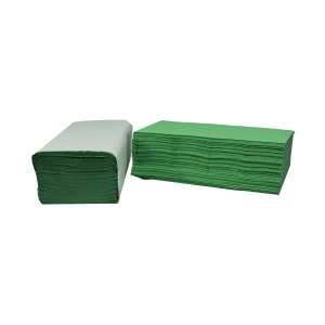 2Work+1-Ply+V-Fold+Hand+Towels+Green+12+x+300+Sheets+%28Pack+of+3600%29+2W70105