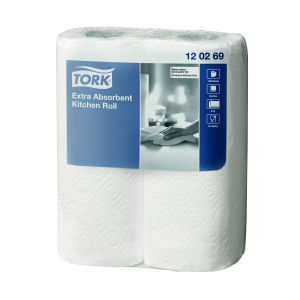 Tork+Extra+Absorbent+Kitchen+Roll+2-Ply+White+%28Pack+of+24%29+120269