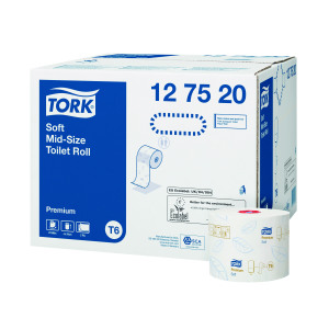 Tork+T6+Soft+Mid-Size+Toilet+Roll+2-Ply+90m+%28Pack+of+27%29+127520
