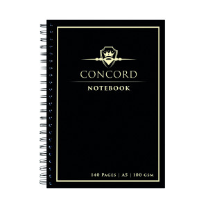 Concord+Jotta+Notebook+140+Page+A5+Black+%285+Pack%29+8959-CON