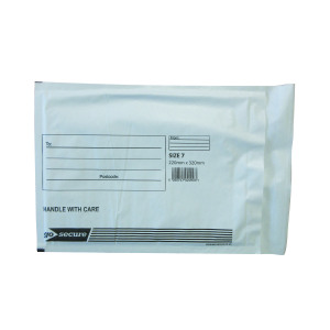 GoSecure+Bubble+Envelope+Size+7+Internal+Dimensions+220x320mm+White+%28Pack+of+50%29+KF71451