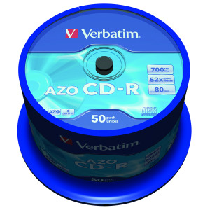 Verbatim+CD-R+AZO+Crystal+Spindle+700MB+%28Pack+of+50%29+43343