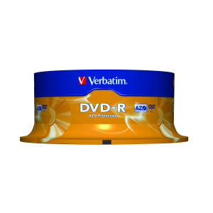 Verbatim+Colour+4.7GB+Spindle+DVD-R+%2825+Pack%29+43522