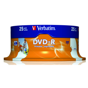 Verbatim+DVD-R+Spindle+16x+4.7GB+%28Pack+of+25%29+43489