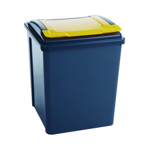 VFM+Recycling+Bin+with+Lid+50+Litre+Yellow+%28Dimensions%3A+390x400x510mm%29+384287