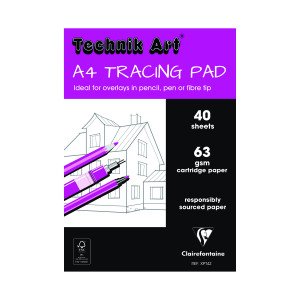 Clairefontaine+Technik+Art+Tracing+Pad+63gsm+A4+40+Sheets+XPT4