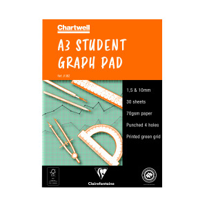 Chartwell+A3+30+Sheet+70gsm+Paper+Graph+Pad+J13B