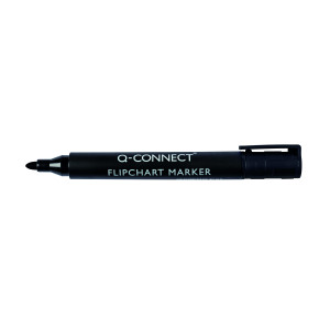 Q-Connect+Flipchart+Marker+Pen+Bullet+Tip+Black+%28Pack+of+10%29+KF15392