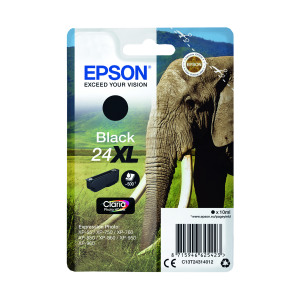 Epson+24XL+Ink+Cartridge+Photo+HD+Claria+Elephant+Black+C13T24314012