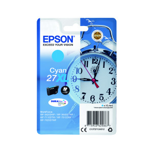 Epson+27XL+Ink+Cartridge+DURABrite+Ultra+High+Yield+Alarm+Clock+Cyan+C13T27124012