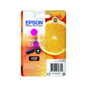 Epson+33XL+Ink+Cartridge+Claria+Premium+High+Yield+Oranges+Magenta+C13T33634012