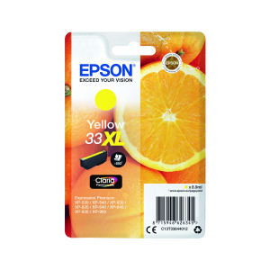 Epson+33XL+Ink+Cartridge+Claria+Premium+High+Yield+Oranges+Yellow+C13T33644012