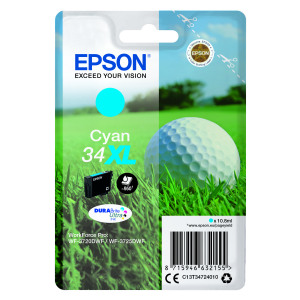Epson+34XL+Ink+Cartridge+DURABrite+Ultra+High+Yield+Golf+Ball+Cyan+C13T34724010