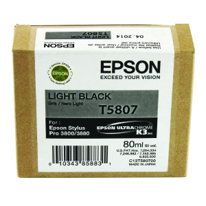 Epson+T5807+Ink+Cartridge+Light+Black+C13T580700