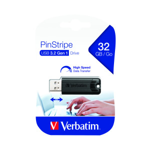 Verbatim+Black+Pinstripe+32GB+USB+3.0+Flash+Drive+49317