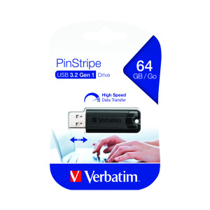 Verbatim+Black+Pinstripe+64GB+USB+3.0+Flash+Drive+49318