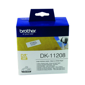 Brother+Black+on+White+Paper+Large+Address+Labels+%28Pack+of+400%29+DK11208