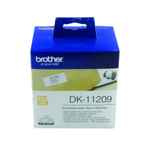 Brother Black on White Paper Small Address Labels (Pack of 800) DK11209
