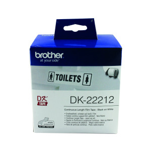Brother+Continuous+Film+Labelling+Roll+62mm+x+15.24m+Black+on+White+DK22212