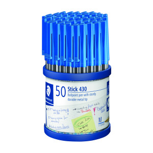 Staedtler+Stick+430+Ballpoint+Pen+Medium+Blue+%2850+Pack%29+430-M3