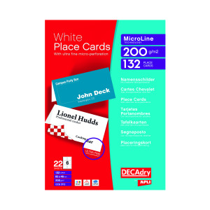 Decadry+Perforated+Place+Cards+200gsm+White+%28Pack+of+132%29+DPOCB3713