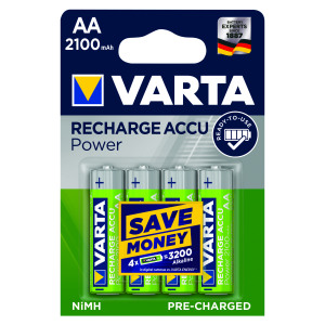 Varta+AA+Rechargeable+Accu+Battery+NiMH+2100+mAh+%284+Pack%29+56706101404