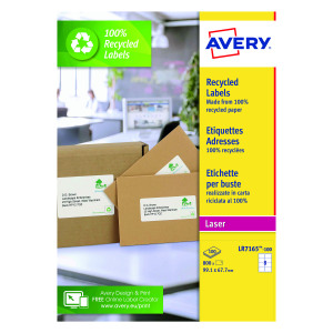 Avery+Laser+Labels+Recycled+8+Per+Sheet+White+%28Pack+of+800%29+LR7165-100