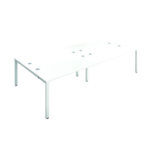 Jemini+4+Person+Bench+Desk+2400x1600x730mm+White%2FWhite+KF808756