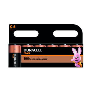 Duracell+Plus+C+Battery+Alkaline+100%25+Life+%28Pack+of+6%29+5009814
