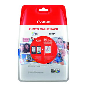 Canon+PG-545XL%2FCL-546XL+Ink+Cartridges+High+Yield+%2B+Photo+Paper+Value+Pack+8286B006